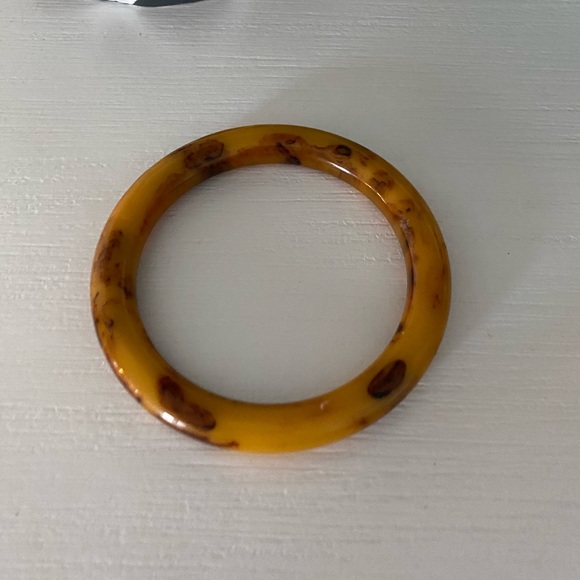 Vintage Bakelite Bangle Bracelet Earth Tones Brown caramel Butterscotch Marbled - Picture 4 of 4